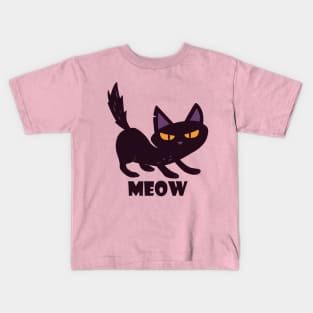 Cat with "MEOW" phrase Cool Tee design Kids T-Shirt